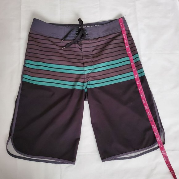 Mossimo Supply Co. Men's Blue Gray Striped Surfing Swimming Board Shorts Size 30 - Picture 12 of 12